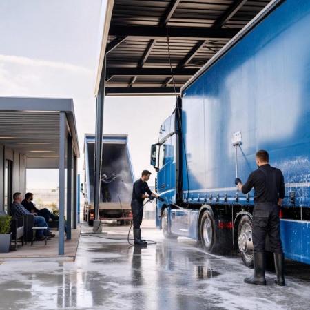 Sans rendez-vous, le lavage ext&eacute;rieur et int&eacute;rieur du camion reste accessible &agrave; Charvieu-Chavagneux